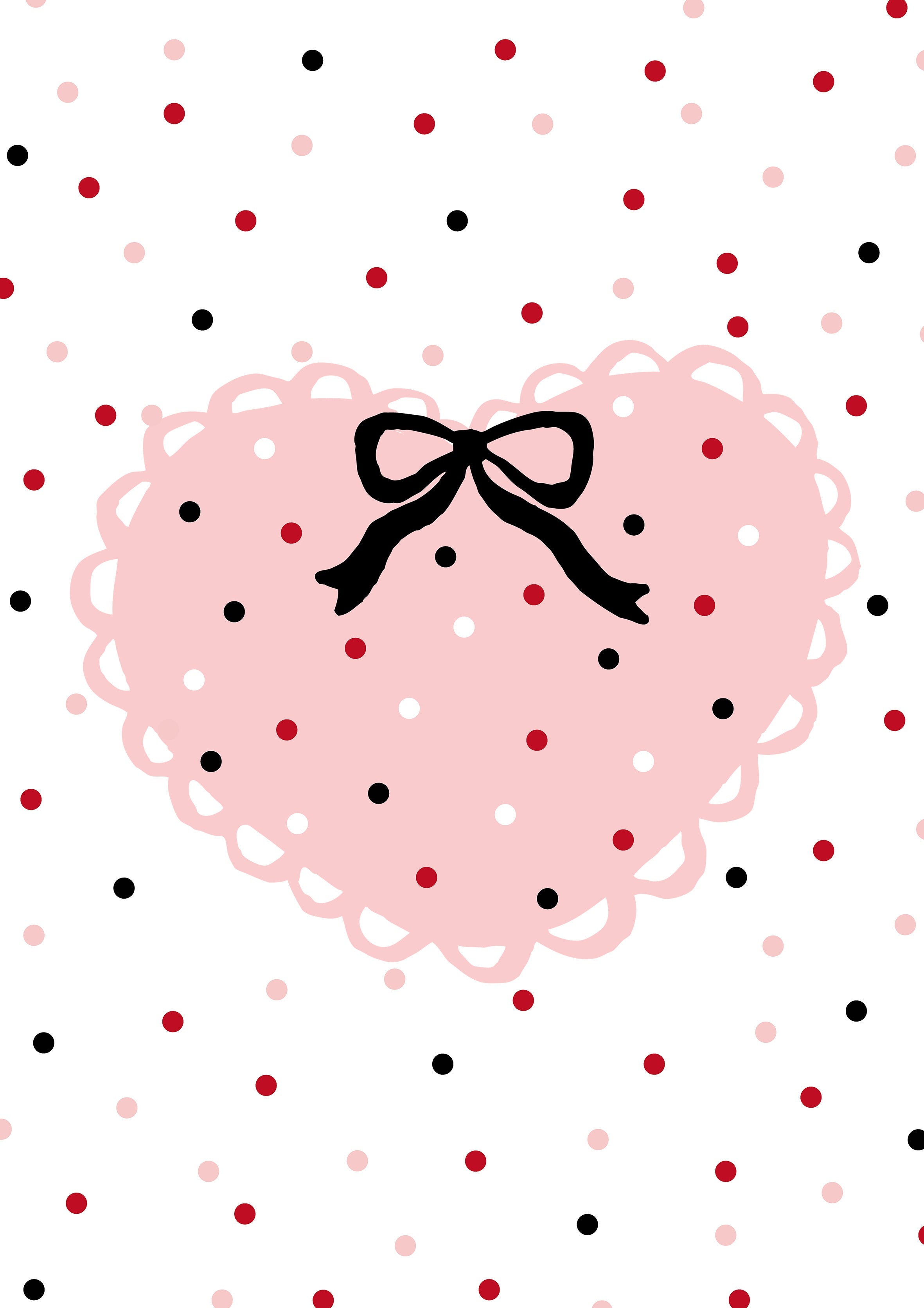 Pink Heart Dots metal poster artwork
